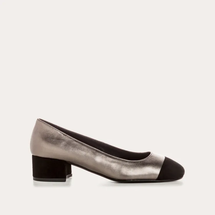 Toute La Collection | Ballerines & Babies | Reqins BALLERINES A TALONS RIVIERA CUIR METALLISE METALLIQUE