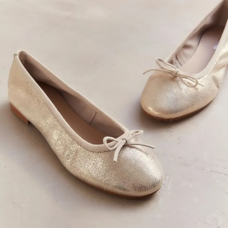Toute La Collection | Ballerines & Babies | Reqins BALLERINES CARMEN CRACK CC METALLIQUE