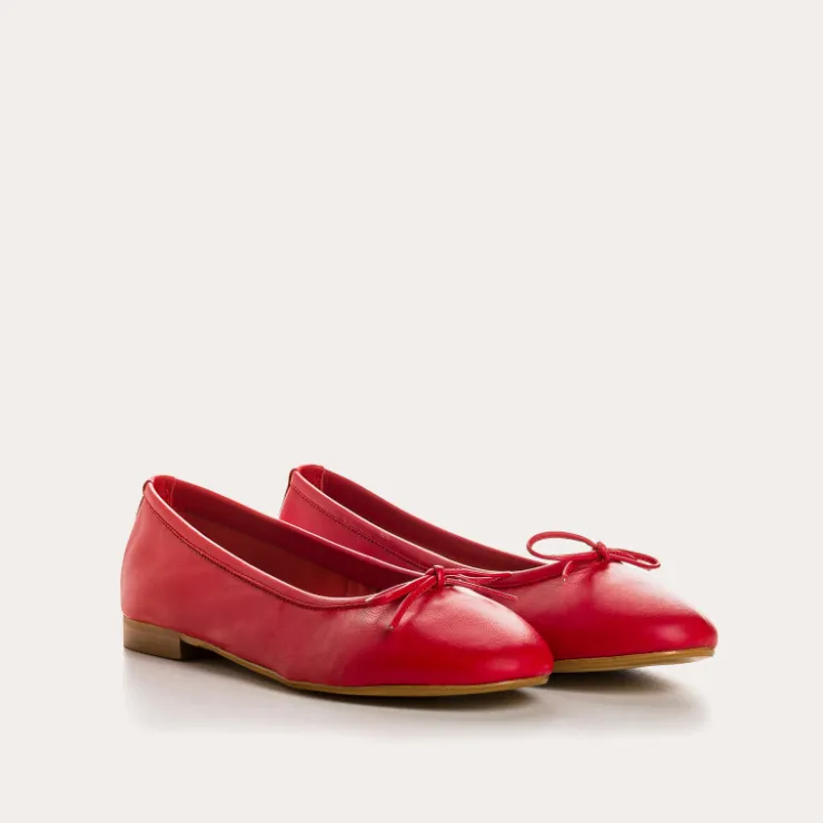Toute La Collection | Ballerines & Babies | Reqins BALLERINES CARMEN CUIR CC ROUGE