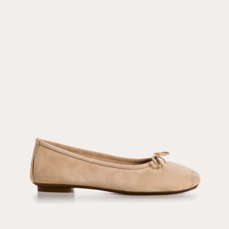 Toute La Collection | Ballerines & Babies | Reqins BALLERINES HARMONY CUIR VELOURS CC ROSE