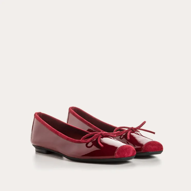 Toute La Collection | Les Iconiques | Reqins BALLERINES HARMONY CUIR VERNIS ROUGE