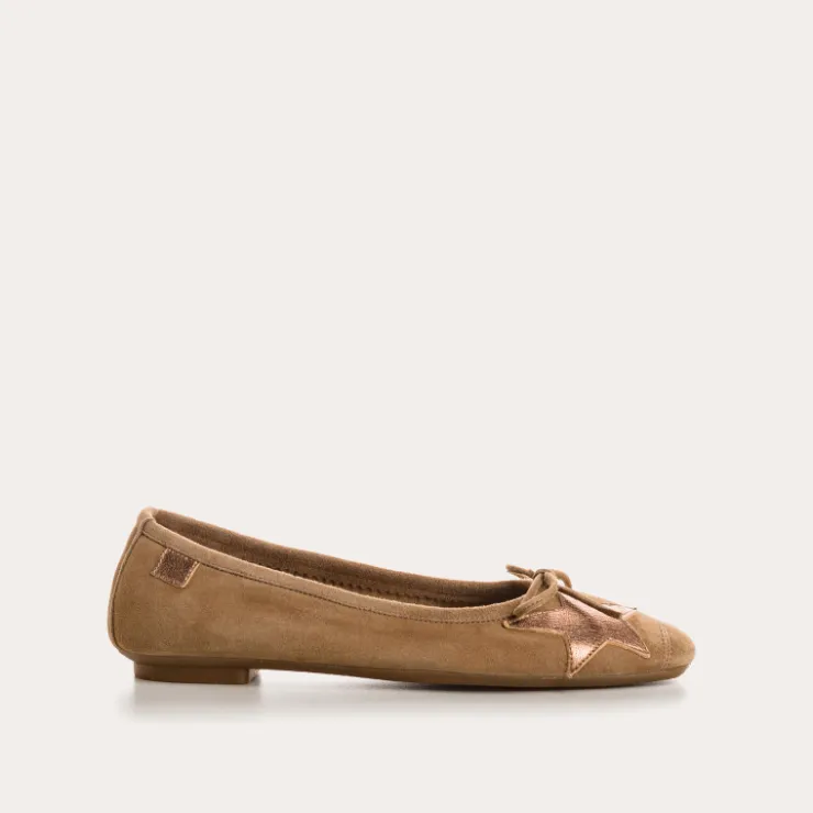 Toute La Collection | Les Iconiques | Reqins BALLERINES HELLO CUIR VELOURS/ECLAT