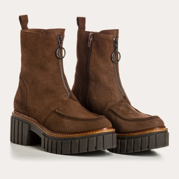 Boots & Bottines | Toute La Collection | Reqins BOOTS BOWEN CUIR VELOURS MARRON