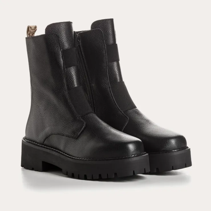 Toute La Collection | Boots & Bottines | Reqins BOOTS DAFNE CUIR GRAINE NOIR