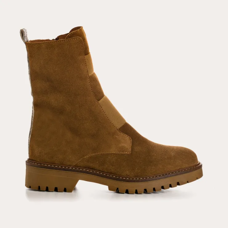 Toute La Collection | Les Iconiques | Reqins BOOTS DUSKY CUIR VELOURS BEIGE