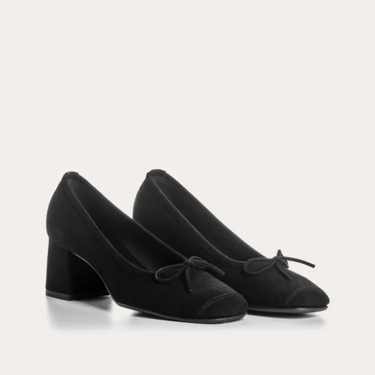 Toute La Collection | Escarpins | Reqins ESCARPINS MADAME CUIR VELOURS NOIR