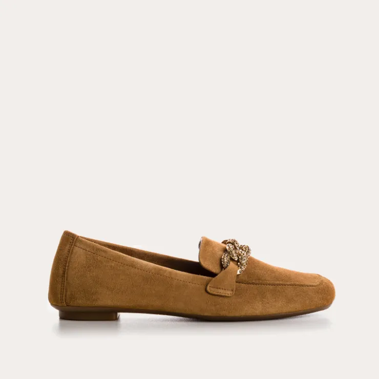 Toute La Collection | Mocassins | Reqins MOCASSINS HOLDING CUIR VELOURS HAVANE