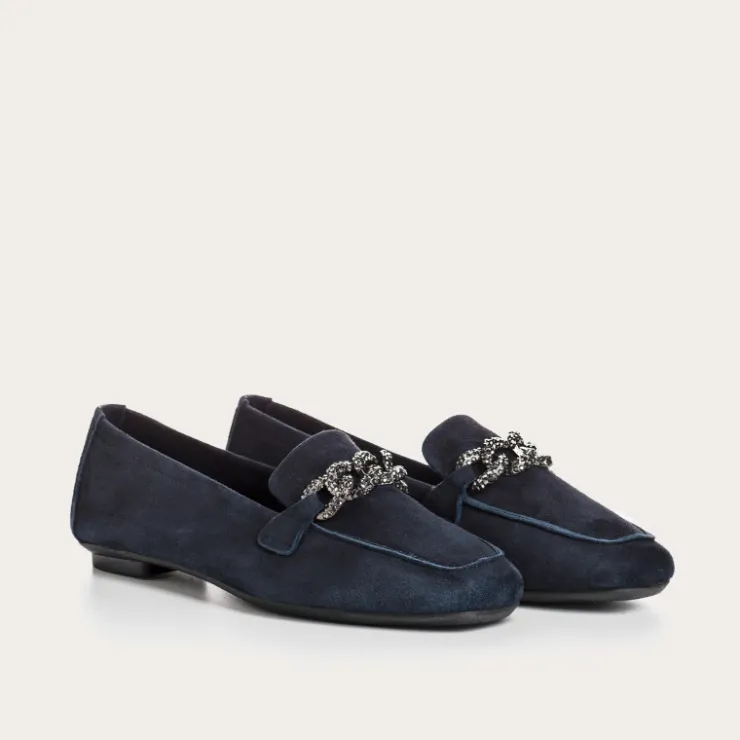 Toute La Collection | Mocassins | Reqins MOCASSINS HOLDING CUIR VELOURS MARINE