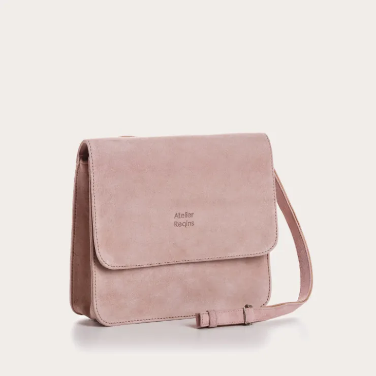 Sacs À Bandoulière | Reqins SAC CLEO CUIR VELOURS ROSE